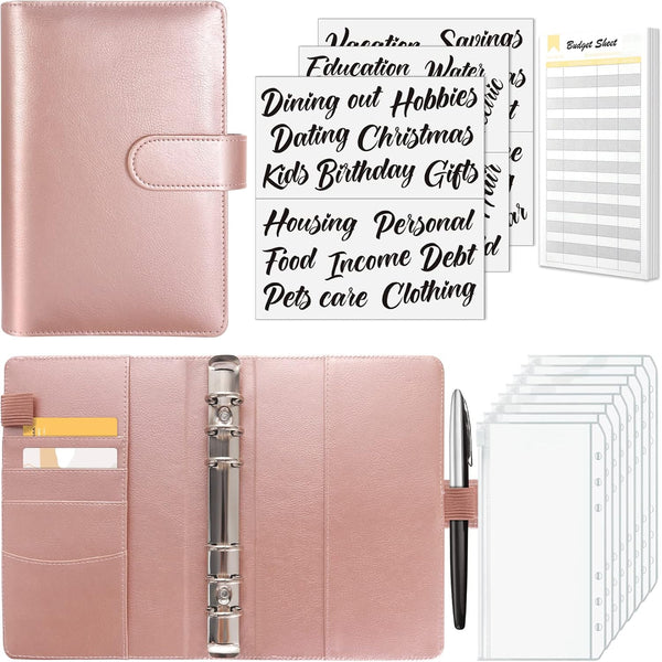 Sooez Budget Binder with Zipper Cash Envelopes & Expense Sheets for Budgeting