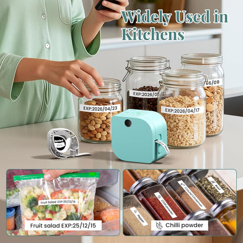 Phomemo 4 P12 Label Maker Machine with Tape, Bluetooth Small Label Makers Ribbon Printer Machine Thermal Transfer