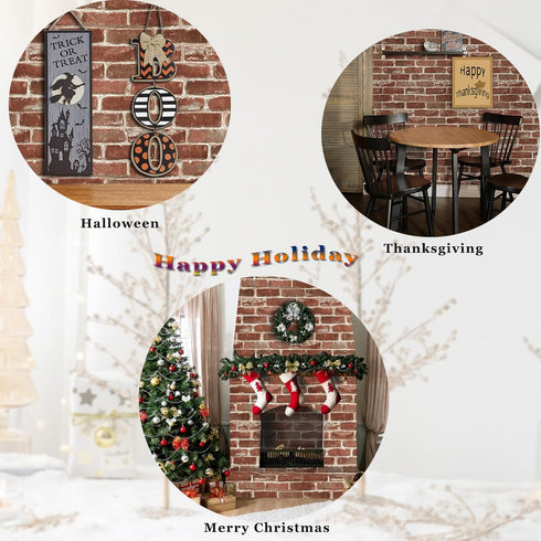 Red Brick Wallpaper, Self-Adhesive Peel and Stick Waterproof for Home Decoration