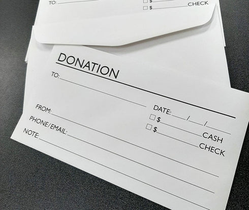 Generic Donation Currency Check Envelope - Tithe Church Offering Gift Charity - Gummed Seal - Pack of 100