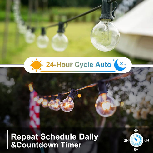 Dimmer 560W Dimmer 24H IP65 Dimmer 100FT Dimmable Bulbs, Outdoor for String Lights Plug with Cycle Timer & Memory