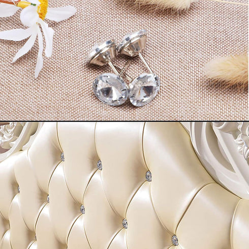 ZAYI 20mm Diamond Crystal Upholstery Nails Buttons Tacks for Sofa Headboard Furniture Decor, 20pcs