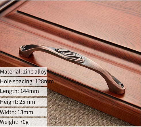 SANCHAKOU 4-Pack 128Mm Zinc Alloy Handles Carved Antique Zinc Alloy Electroplating Handle Cabinet Bedside Table