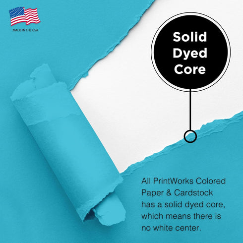 8.5" 11" 24 lb/89 500 (00102) PrintWorks Premium Bright Blue Colored Paper x - gsm - Sheets - Made in the USA - FSC
