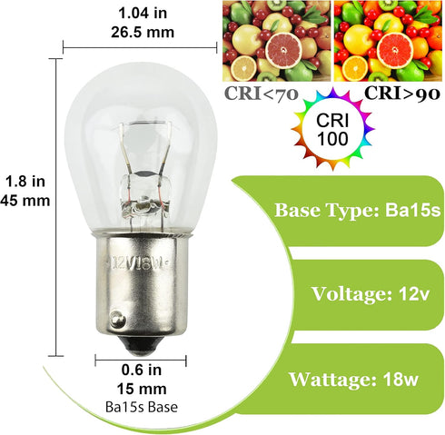 Diximus Pack of 10 Bulbs 1141 S8 - Low Voltage Landscape Light Bulbs 12V 18W