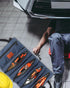 Roll Up Tool Bag, 16OZ Canvas Wrench Roll Up Pouch, Multi-Purpose Tool Organizer with 5 Zippered Pockets