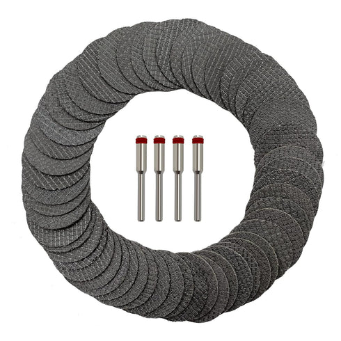 50 Pcs Rotary Tool Cut Off Wheels 1-1/4'' Fiberglass Reinforced Cutting Wheel Discs with 4 Pcs Mandrels