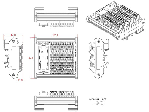 DIN Rail Mount Screw Terminal Block Breakout Module for Raspberry Pi Pico