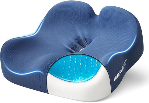 HUANUO Ergonomic Seat Cushion, Memory Foam Cooling Gel Office Chair Cushion for