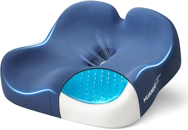 HUANUO Ergonomic Seat Cushion, Memory Foam Cooling Gel Office Chair Cushion for