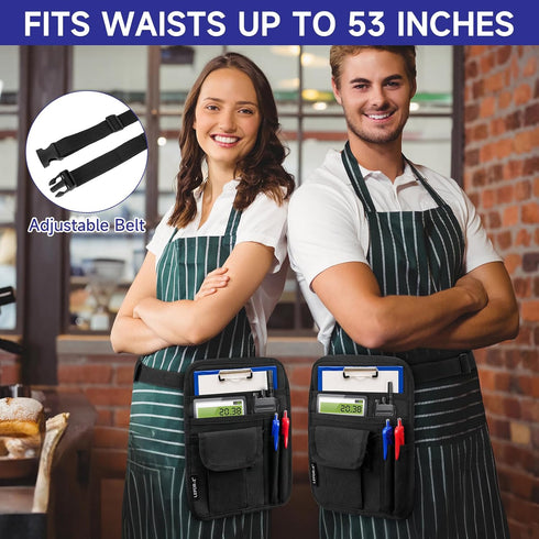 LEFORZ Pack Server Waist Money Pouch Bag Restaurant Utility Tool Belt Apron with Adjustable Belt for Waiter Waitress