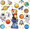 Marspark 42 Pcs Outer Space Bulletin Board Decoration Set, Solar System Astronaut Classroom Decor for School Chalkboard