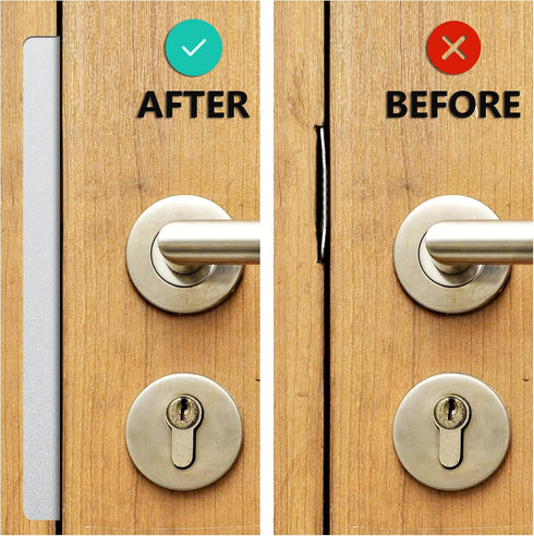 L-Shaped Stainless Steel Security Reinforcement Striker Plates, 2pcs Outswing Door Latch Guard for Extra Home Security