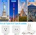 6 Pack European to US Plug Adapter, EU to US Power Plug Converter, 220v to 110v Adapter for Travel, American Plug