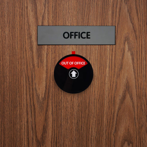 Kichwit Privacy Sign for Office, In a Meeting, Out of Office, Welcome Please Knock, 5 Inch, Black