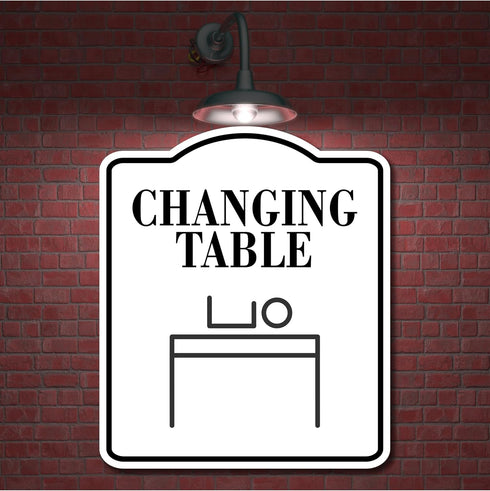 8.5 10 inches CHANGING TABLE ELEGANT WHITE Aluminum Composite Sign x