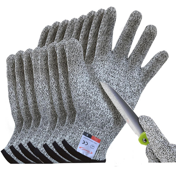 Cutting Gloves, 4 Pairs of Food Grade Cut Resistant Gloves for Kitchen, Gardening, and More