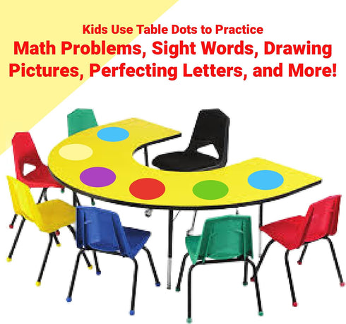 Table Dots Dry Erase Circles, 20 Pack for Classroom Teachers, 12" PVC, 5 Colorful Stickers, Removable Desktop Whiteboard