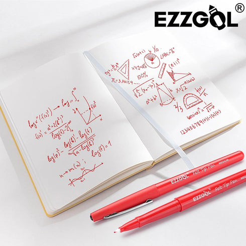 Red Felt Tip Pens, 30 Pack, 0.7mm Premium Medium Fine Point Markers for Writing, Journaling, and Drawing