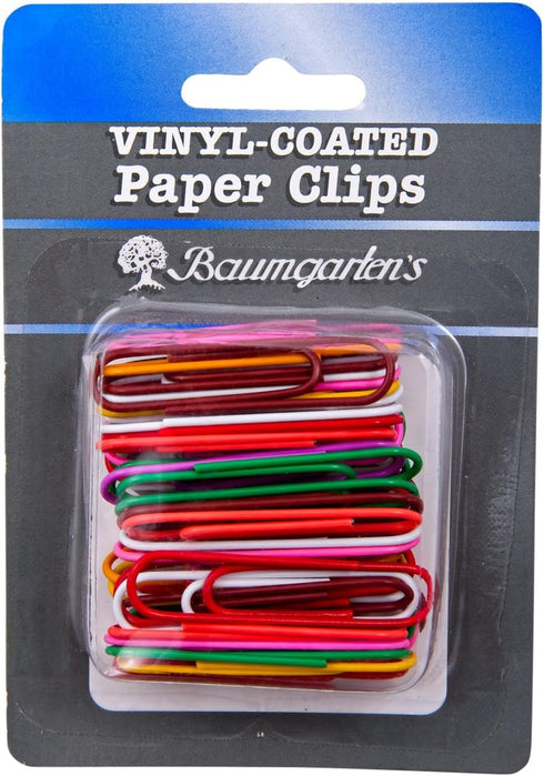 Baumgartens Jumbo Size Vinyl-Coated Paper Clips, Pack of 40