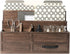 BLU MONACO Brown Wood Mail Organizer with Drawer and Pen Holder, Desk Sorter for Bills and Kitchen Storage