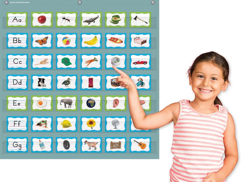 Teacher Created Resources 7 Pocket Chart, Calming Blue (28" x 28") (TCR20101)