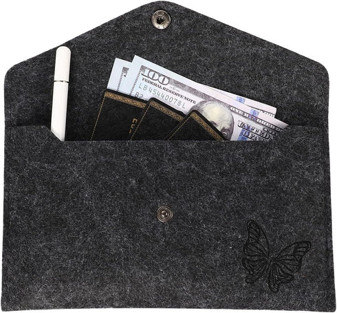 File Folder Butterfly Carved Felt Storage Case Bag, Utility Felt Bags for Document Holder, 2 Pack