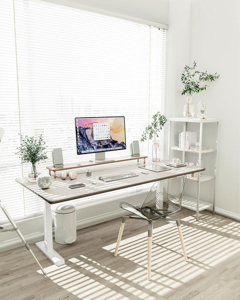 YSAGi Non-Slip Desk Pad, Waterproof PVC Leather Desk Protector, Large Desk Blotter for Office Work (Apricot Gray)