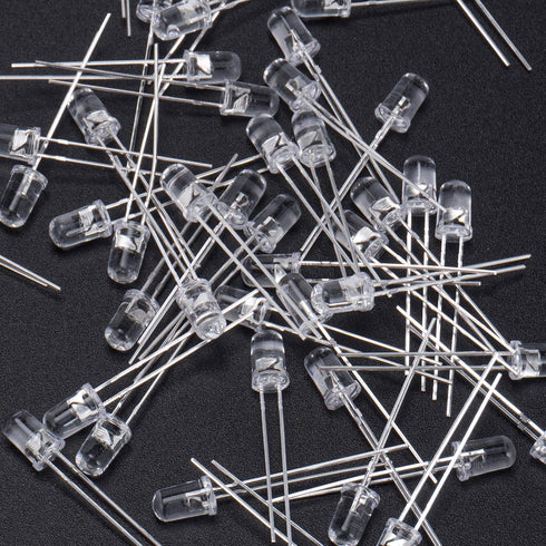 DiCUNO 100pcs 5mm RGB Multicolor Fast Blinking LED Diodes, Clear Round Lens Diffused Flicker Electronic Components