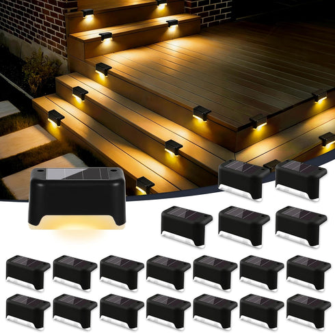 ESUNYD Solar Deck Lights Outdoor Waterproof, Solar Fence Lights for Outside Step, Stairs,