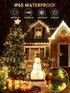 300 115FT 8 IP65 Acan LED String Lights Outdoor, Christmas Tree Lights Warm White with Remote Control, Modes Fairy