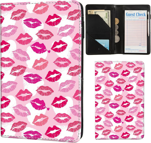 Pink Server Book Cute Waitress Book With Money Pocket and Zipper Serving