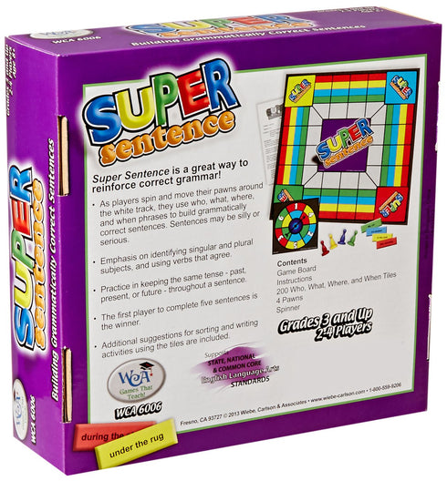 Learning Advantage Super Sentence Game 6006, Grade: 2 to 4, 9" Height, 2.5" Width, 8.5" Length