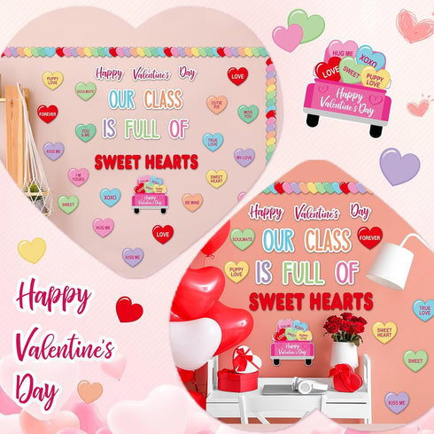 Valentine's Day Heart Paper Cutouts Bulk with Borders: Classroom Decorations for Craft Projects, School Party Decor