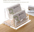 Business Card Holder for Desk, Clear Acrylic 2 Tier Organizer for Men and Women (2 Slots)