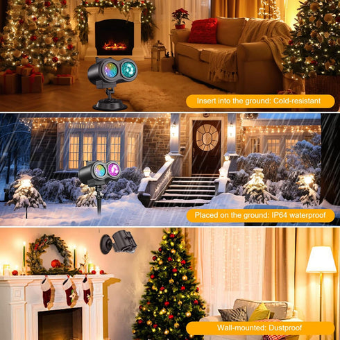 Fussion 4-Large 29 2 1 Pattern Halloween Christmas Projector Lights Outdoor, Effects Holiday Projector Light Outdoor
