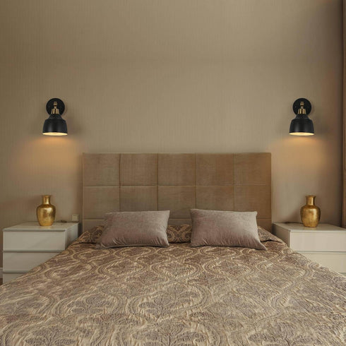 classy leaves Sconces Wall Lighting, Black and Gold Modern Bedroom Wall Sconces Indoor, Metal Wall Sconces Lights Light