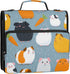 Fisyme 3 Cute Guinea Pigs Carrots Zipper Binder Ring with Zipper and Shoulder Strap Large Capacity Multi-Pocket Binder