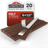 X-Protector Felt Furniture Pads 20 PCS 6 x 1/2" Premium Felt Strips with Adhesive Backing (Brown)