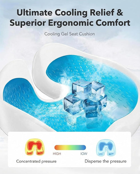 Tailbone 4-Zone HUANUO Ergonomic Seat Cushion for Office Chair, Extra Large Car Seat Cushion, and Back Support, Cooling