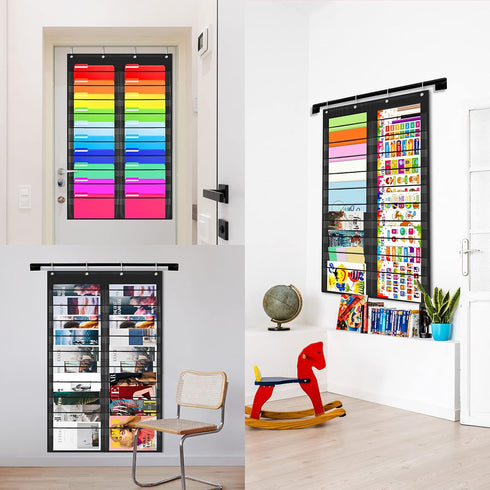 Storage Pocket Chart, Heavy Duty Wall File Organization Folder with 20 Clear Pockets for Classroom & Office