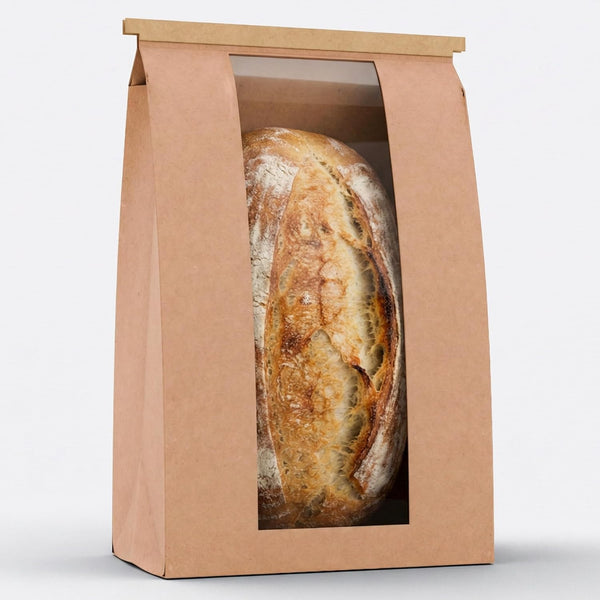100 Pack Large Kraft Paper Bread Bags for Homemade Bread Sourdough Bread