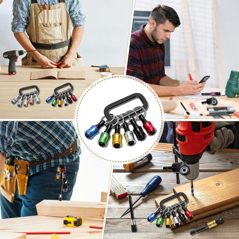 18PCS 11P 3P 3P 1/4 105Right 1/4Hex Bit Holder Cool Gadgets, Drill Bit Holder Keychain/ Impact Drill Sockets Adapter/