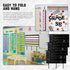 Crtiin 3 Pcs Foldable Bulletin Border Storage Pocket Chart, 41 x 24.5 Inch Classroom Organizer for Wall Borders
