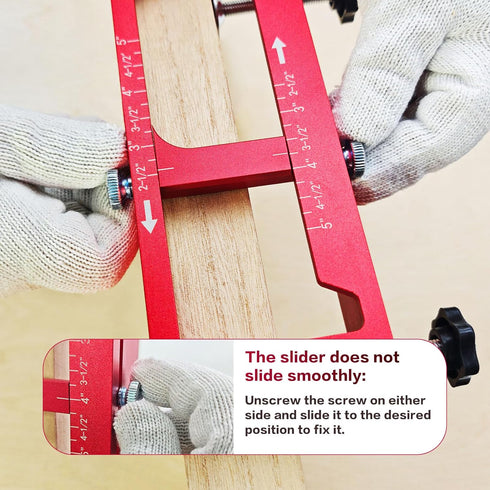 deceptia 2.5" 5" 1/4" 5/8" Door Hinge Jig, Aluminum Alloy Door Hinge Router Jig with Scale, Adjustable Mortise Template