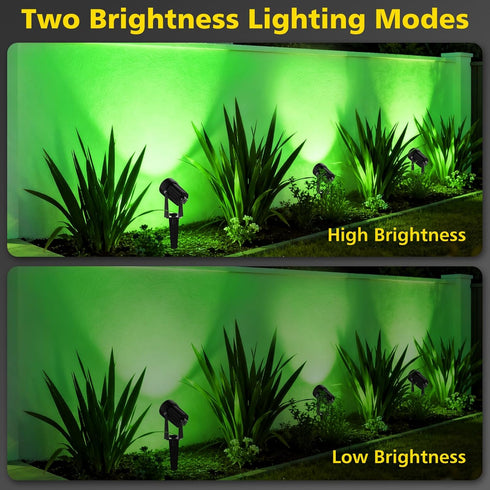 2-in-1 T-SUN Green Solar Spotlights, Outdoor Waterproof Solar Landscape Spotlights for Garden, Yard, Halloween