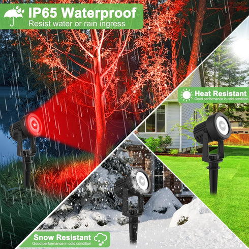 2-in-1 1 Pack) Solar Spotlights Outdoor Waterproof, RGB Landscape Spotlights, Christmas Decorative Solar Spot Lighting