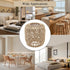 RTNLIT 7.08" D7.48" Handmade Woven Lampshade Replacement H, Retro Boho Rattan Lamp Shade for Table Floor Pendant Light