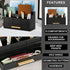 Black Wood Desk Organizer with Drawer, Rustic Bill Mail Organizer and File Holder for Office Supplies