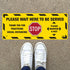 NMC WFS75 STOP! Please Wait Here To Be Served Social Distancing Floor Sign - 8x20 Walk-On Non-Slip Vinyl